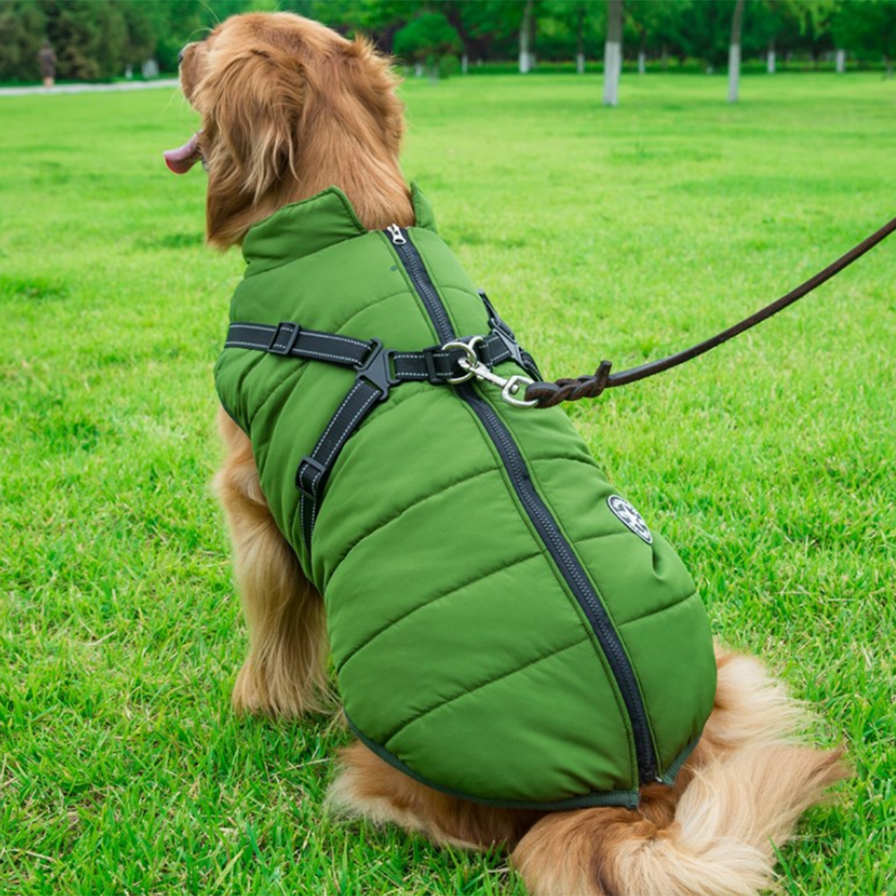 WoofGuard - Winterjack met geïntegreerde harnas