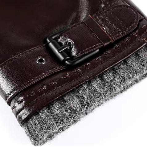 Leren Handschoenen Met Kasjmier Manchetten Voor Koude Winterweersomstandigheden