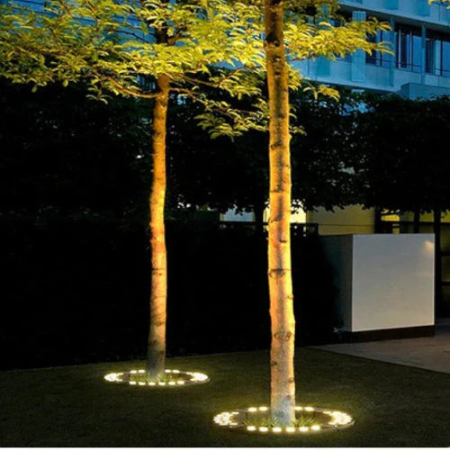LED-verlichting voor bomen – Ronde 360° vloerlamp voor tuinen, paden en landschappen