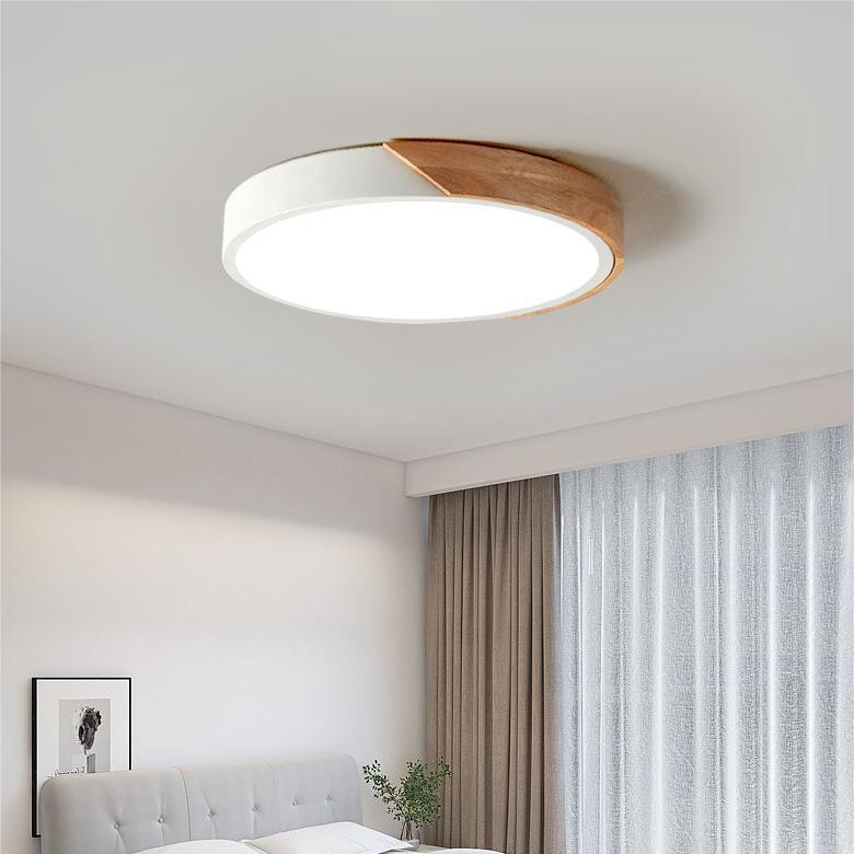 Aelora | Nordic Houten Circulaire Plafondlamp met Warme Gloed