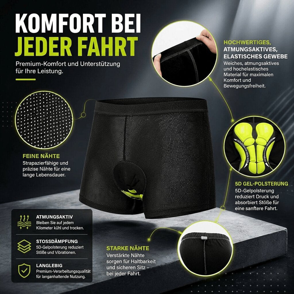 Radlerbroek voor dames en heren | Fietbroek met gelkussen | Motorrbroek | Sattelgold