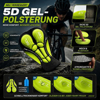 Radlerbroek voor dames en heren | Fietbroek met gelkussen | Motorrbroek | Sattelgold
