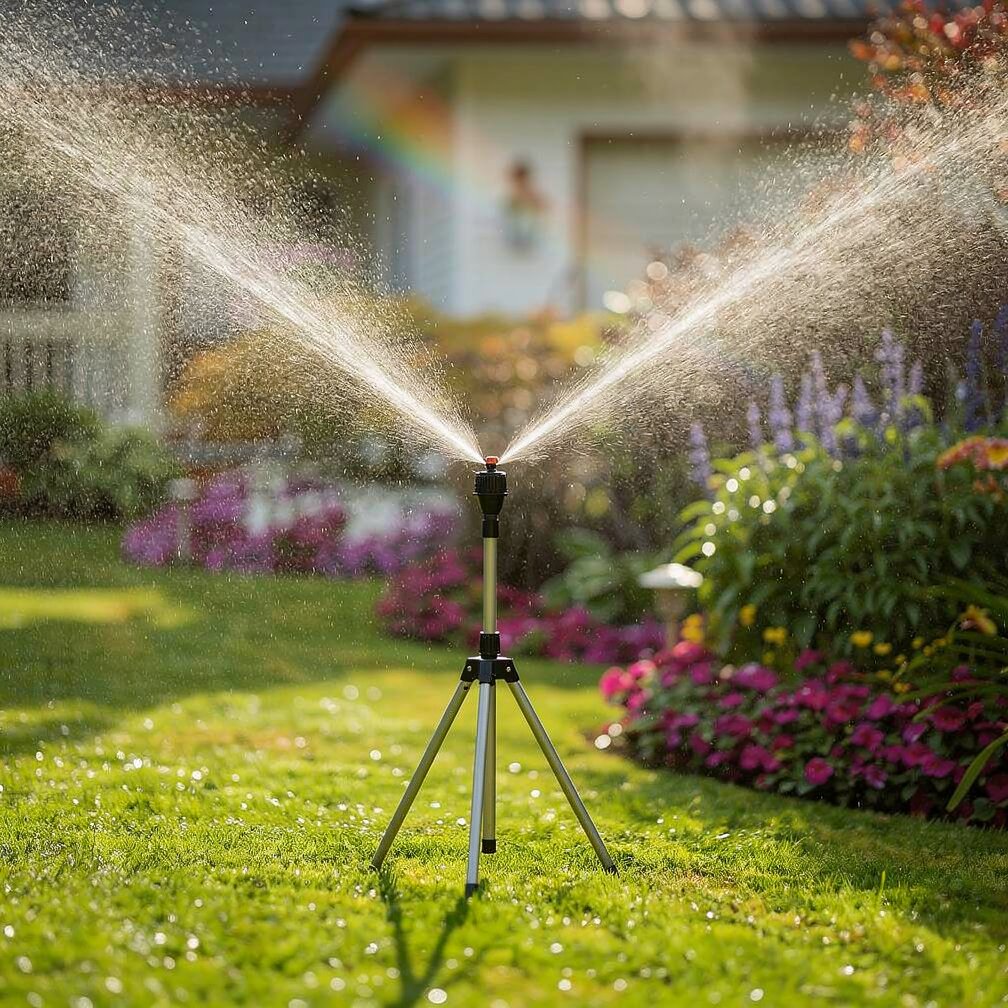 Gras sprinkler met statief | 360° Sprinkler | Tuinsproeier | AquaVento