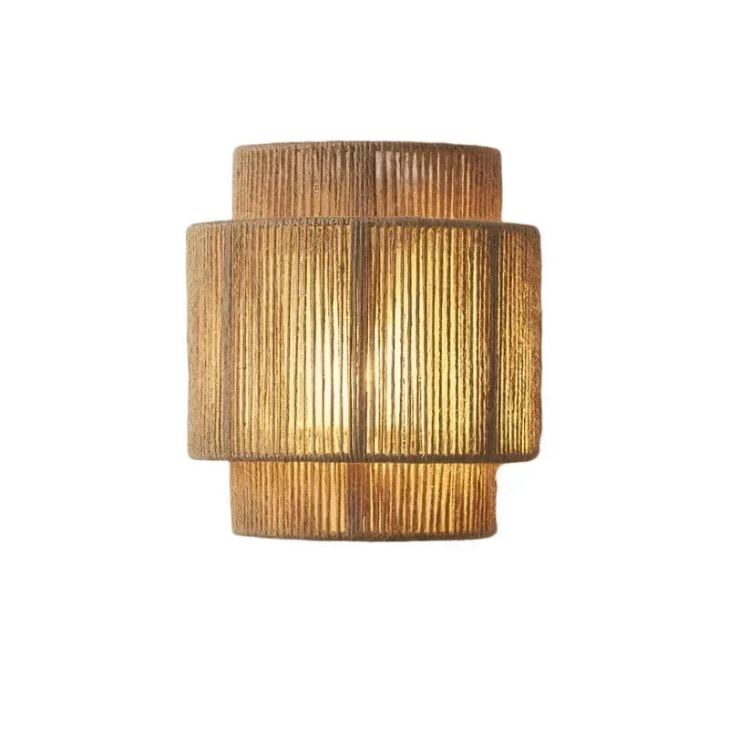 Handgeweven Riet en Bamboe Wandlamp