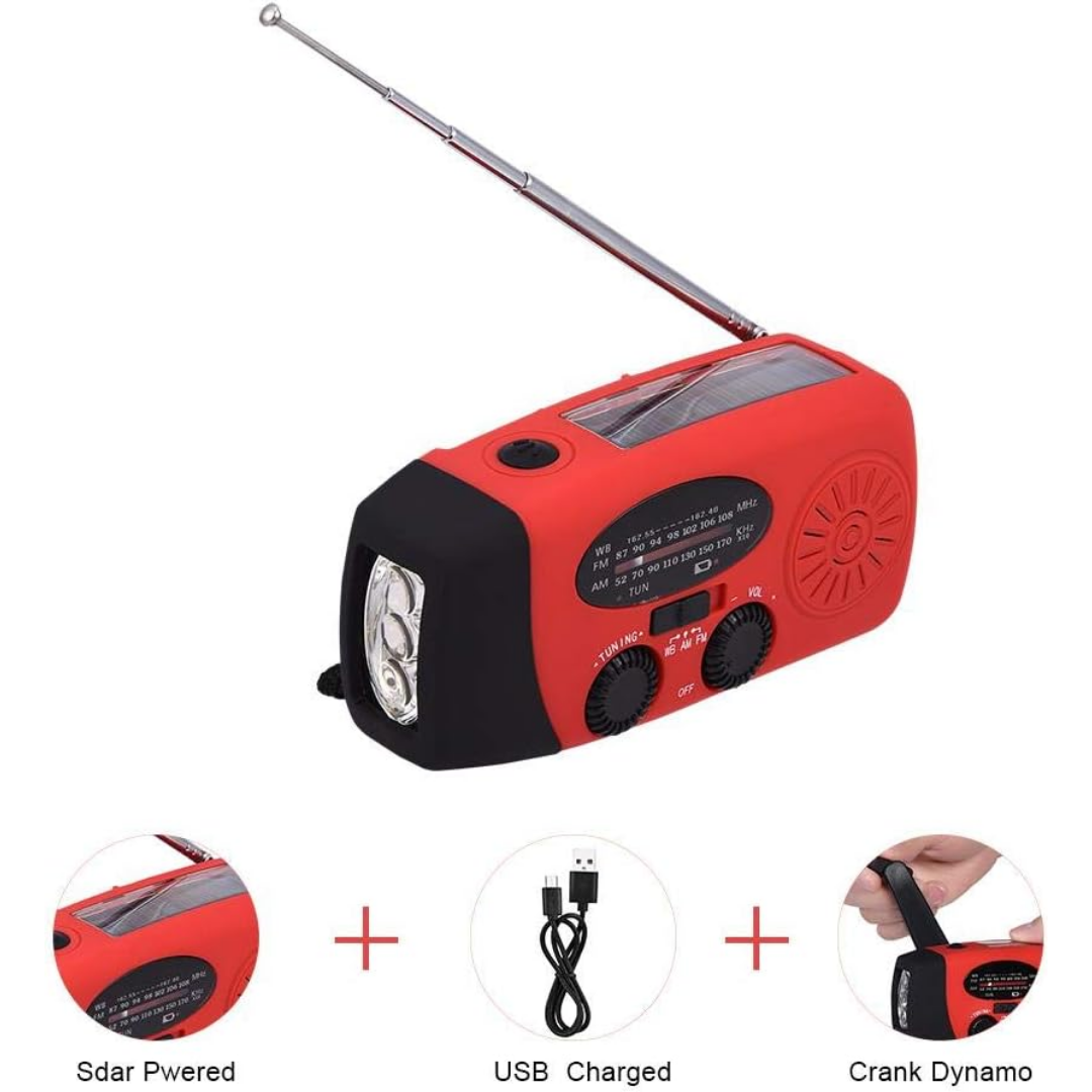 ReadyWave | Noodradio met handcrank en zonnepaneel