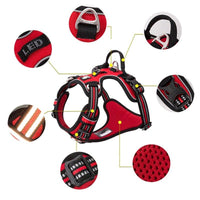 Reflecterende hondenharness | Verstelbare hondenhalsband met reflecterende details voor veiligheid