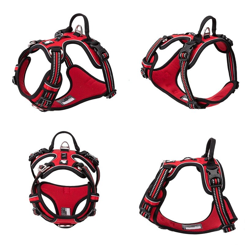 Reflecterende hondenharness | Verstelbare hondenhalsband met reflecterende details voor veiligheid