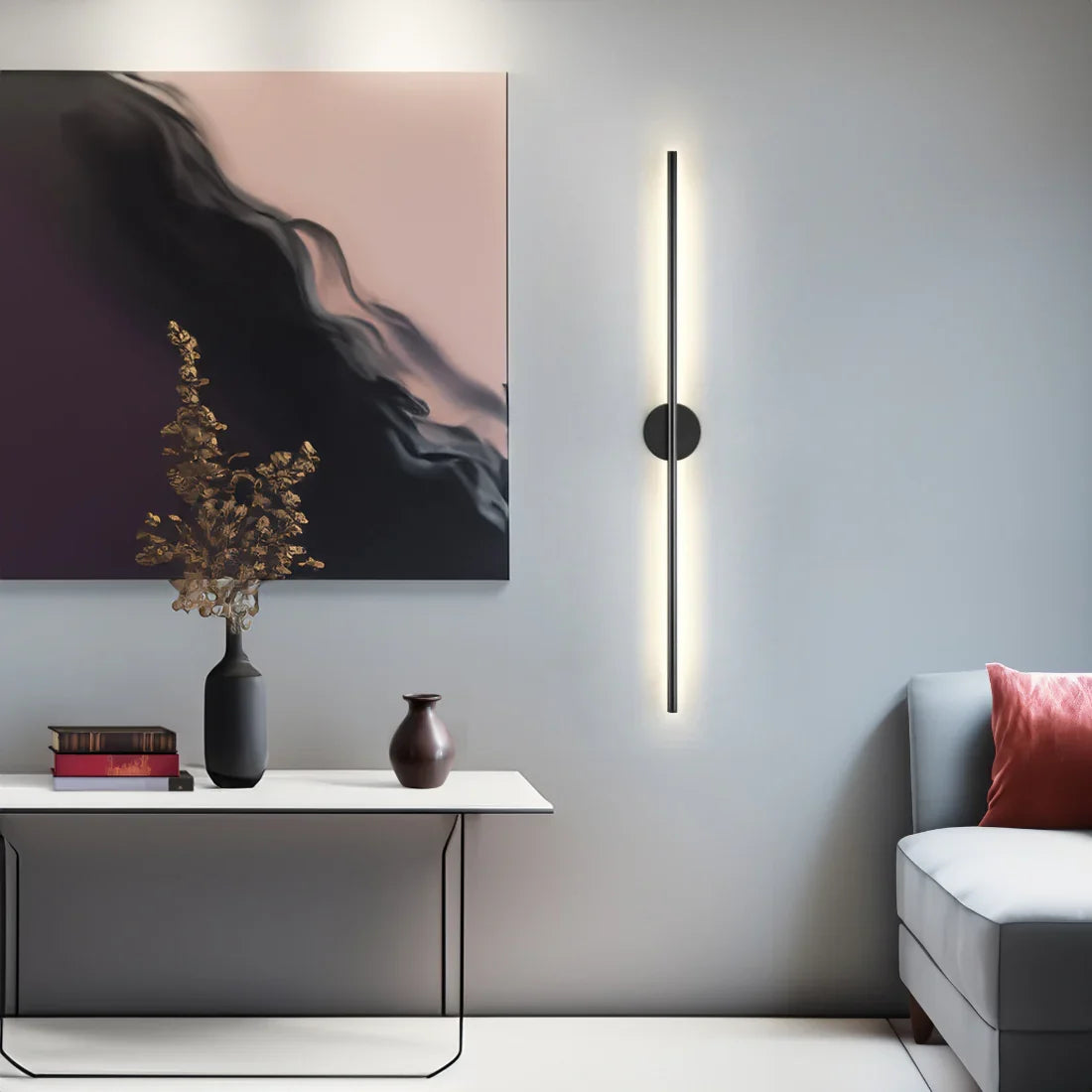 Moderne Zwarte Aluminium Wandlamp