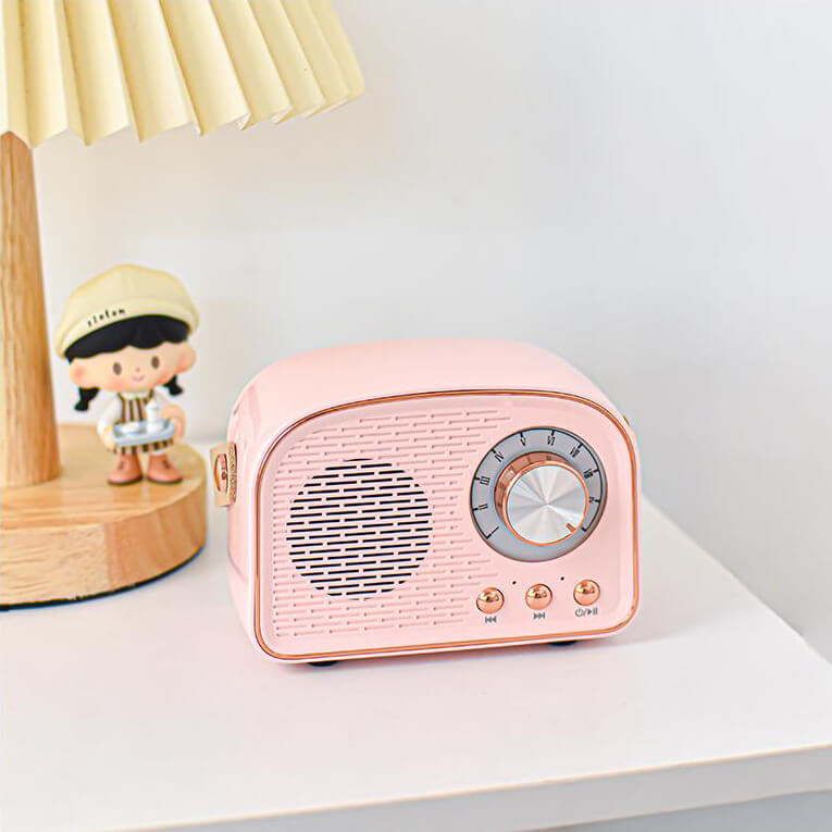 Skanto | Sandsberg Retro Ronde Radio Bluetooth Speaker | Draadloos | Draagbaar | Stijlvolle Geluid voor Thuis & Onderweg
