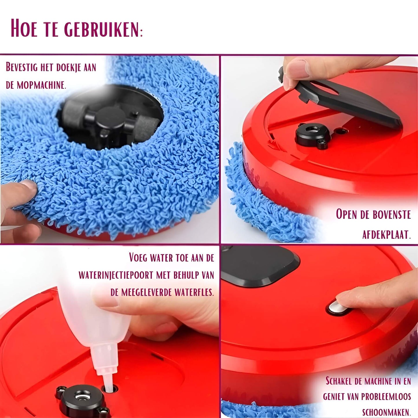 Schoonmaak- en dweilrobot MobiSweep | 3-in-1 functie | Zelfopladend & Fluisterstil | Compact 25×25×6,5 cm