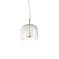 Moderne LED glazen hanglamp – minimalistische lampenkap en gouden afwerking