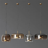 Moderne LED glazen hanglamp – minimalistische lampenkap en gouden afwerking