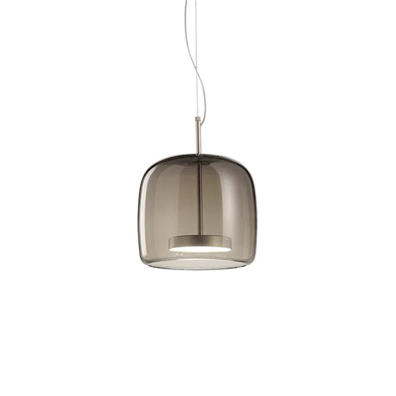 Moderne LED glazen hanglamp – minimalistische lampenkap en gouden afwerking