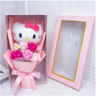 Kleurvolle Synthetische Bloemenboeket met Hello Kitty Figurines voor Cadeaus en Decoratie
