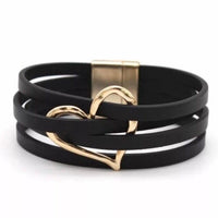 Meerlagig O-lederen wikkelarmband