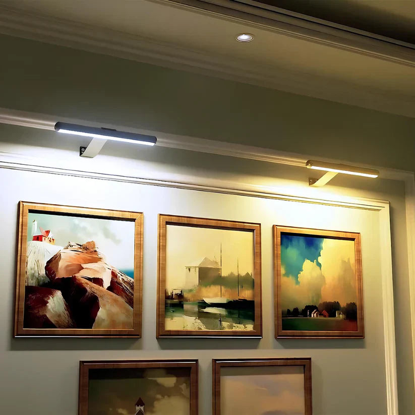 Draadloze LED wandlamp voor het verlichten van kunstwerken