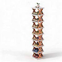 Verticale Schoenenrek – ruimtebesparend, 3 tot 8 niveaus, in Oranje, Blauw of Groen
