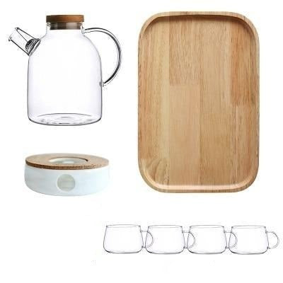 Scandinavische Glazen Theepot Set