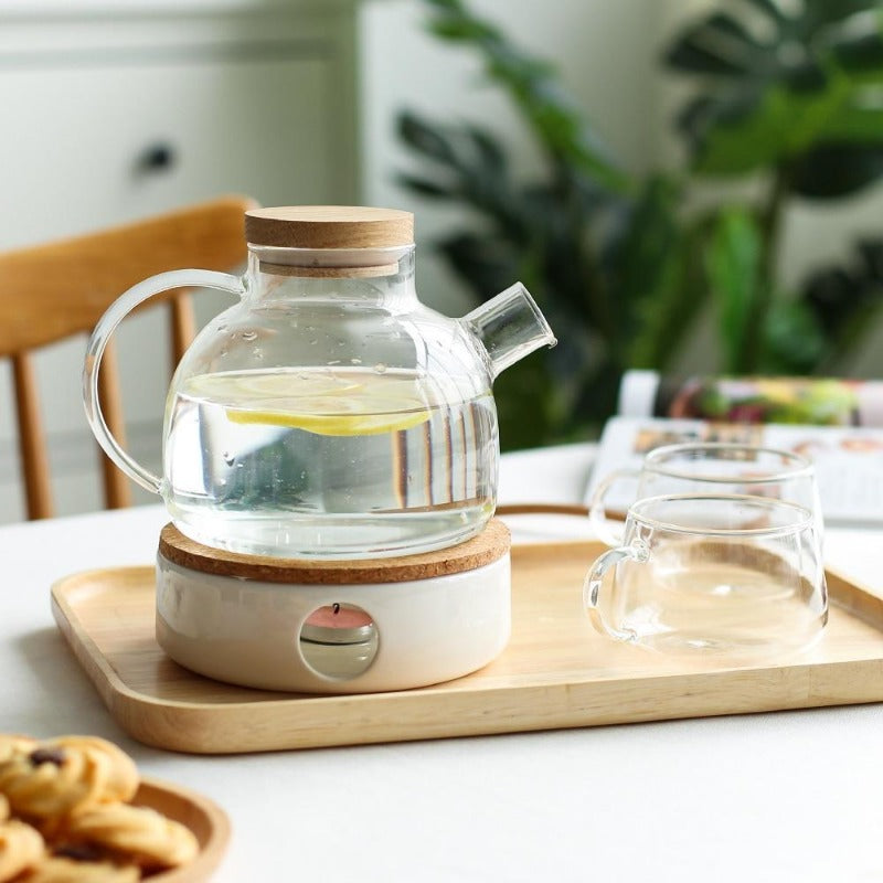 Scandinavische Glazen Theepot Set