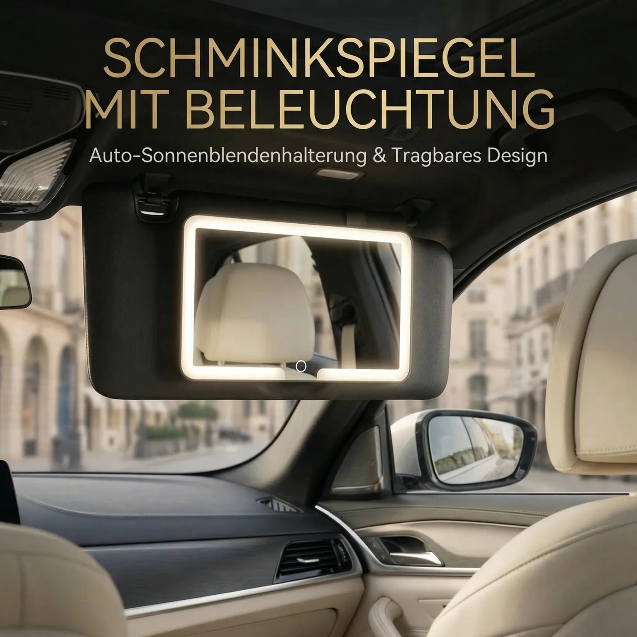 Make-up spiegel met licht voor auto | Verlichte cosmeticaspiegel | GlowVisor