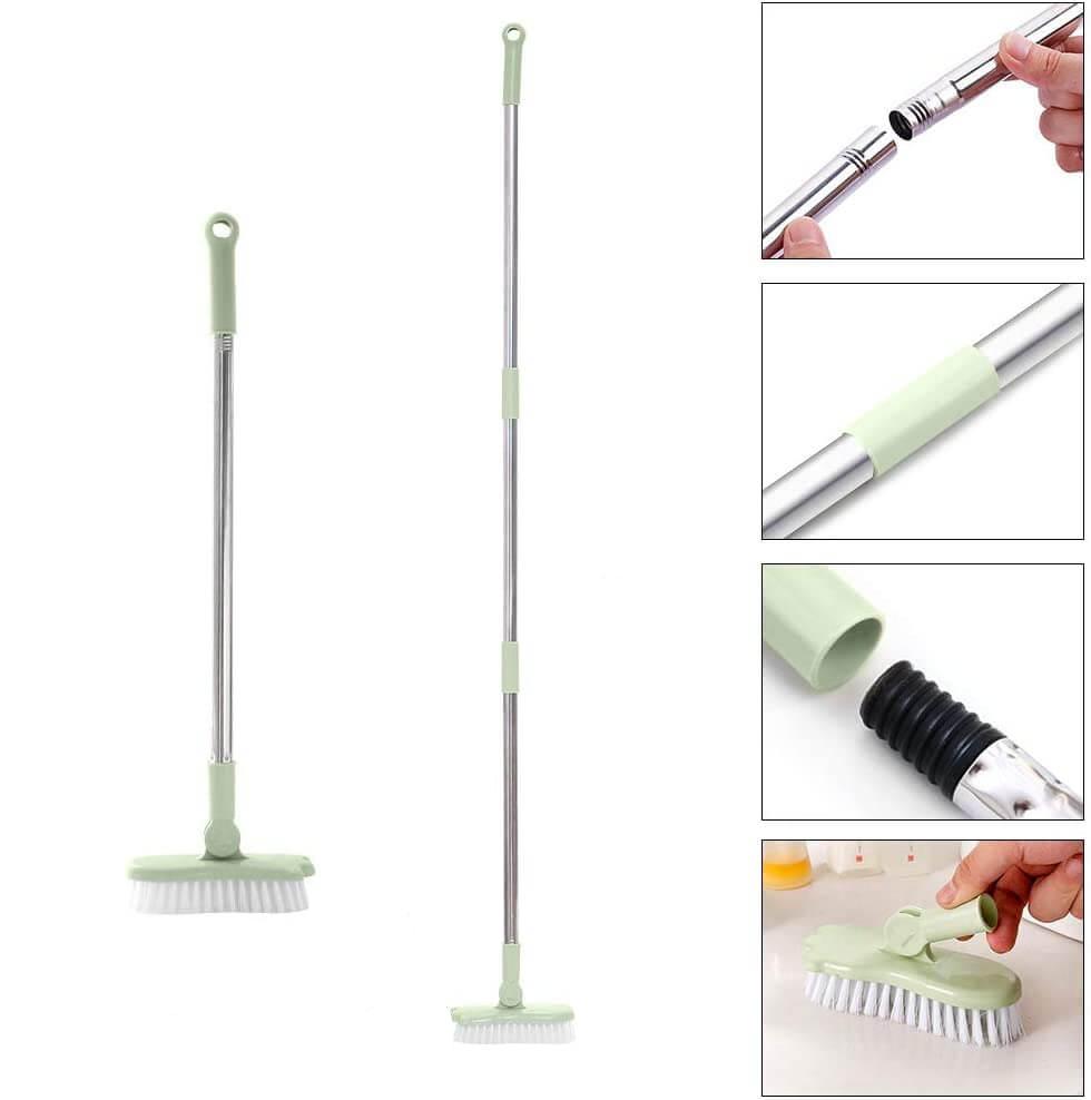 Telescopische roterende borstel | Perfect schoonmaakgereedschap voor badkamer en terras