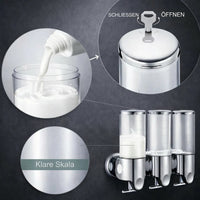 Wandzeepdispenser | Afwasmiddel dispenser Set | Zwart, Zilver & Transparant | ZeepFlow