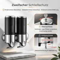Wandzeepdispenser | Afwasmiddel dispenser Set | Zwart, Zilver & Transparant | ZeepFlow