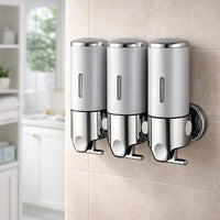 Wandzeepdispenser | Afwasmiddel dispenser Set | Zwart, Zilver & Transparant | ZeepFlow