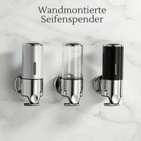 Wandzeepdispenser | Afwasmiddel dispenser Set | Zwart, Zilver & Transparant | ZeepFlow