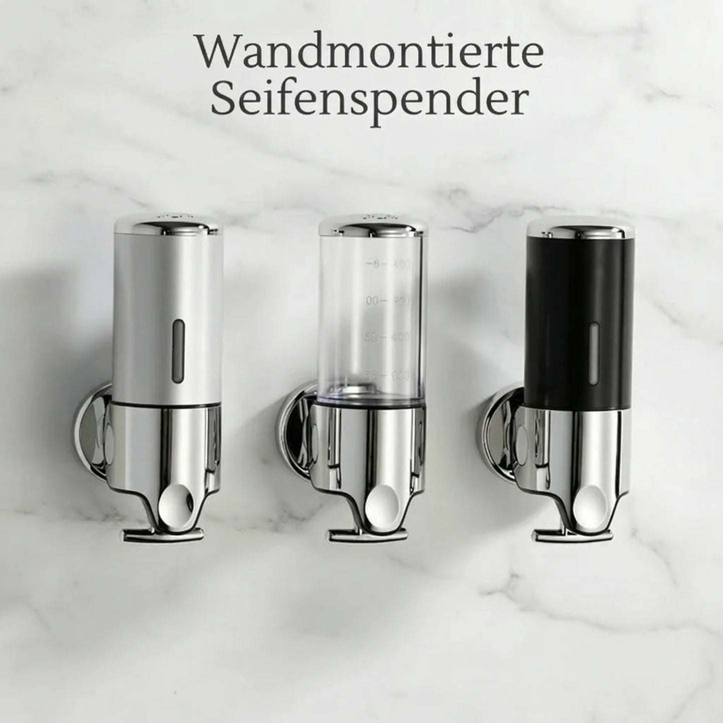 Wandzeepdispenser | Afwasmiddel dispenser Set | Zwart, Zilver & Transparant | ZeepFlow