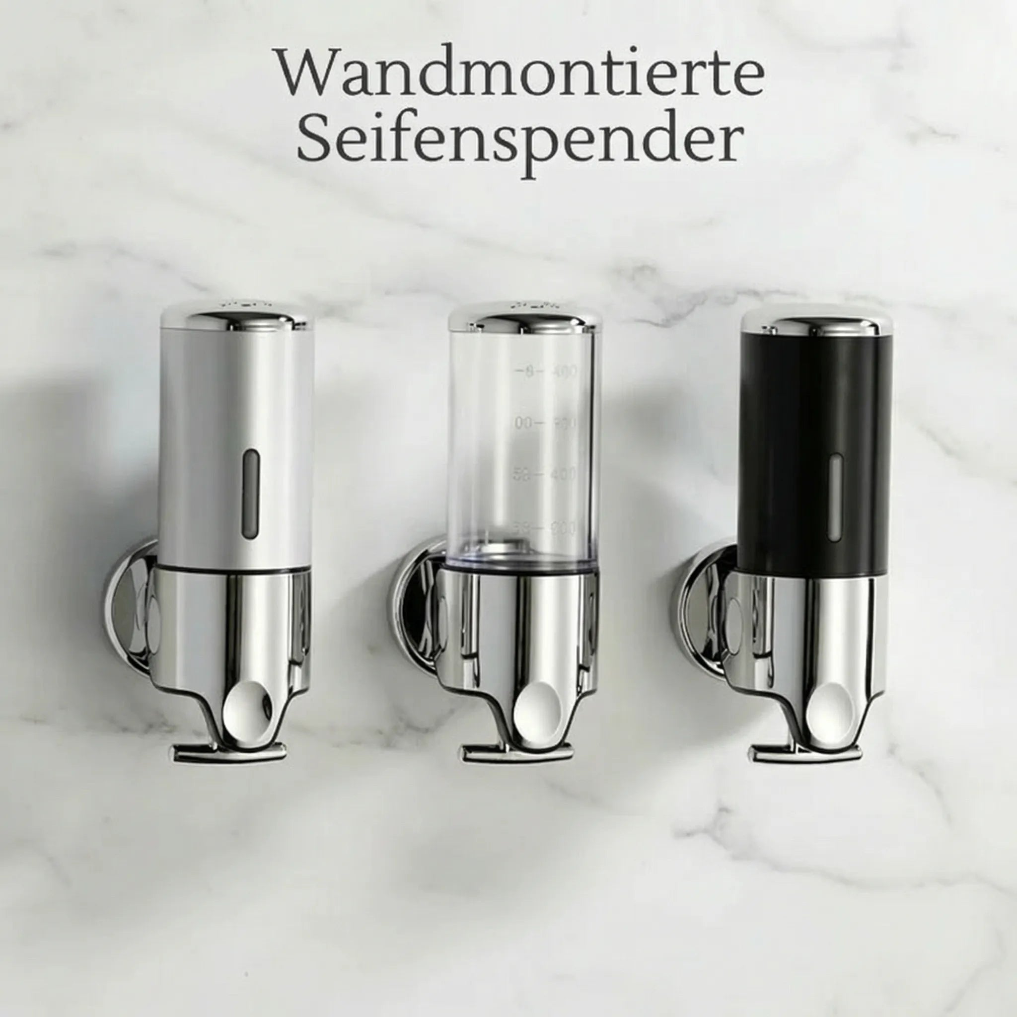 Wandzeepdispenser | Afwasmiddel dispenser Set | Zwart, Zilver & Transparant | ZeepFlow