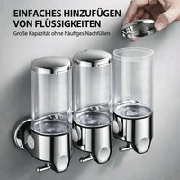 Wandzeepdispenser | Afwasmiddel dispenser Set | Zwart, Zilver & Transparant | ZeepFlow
