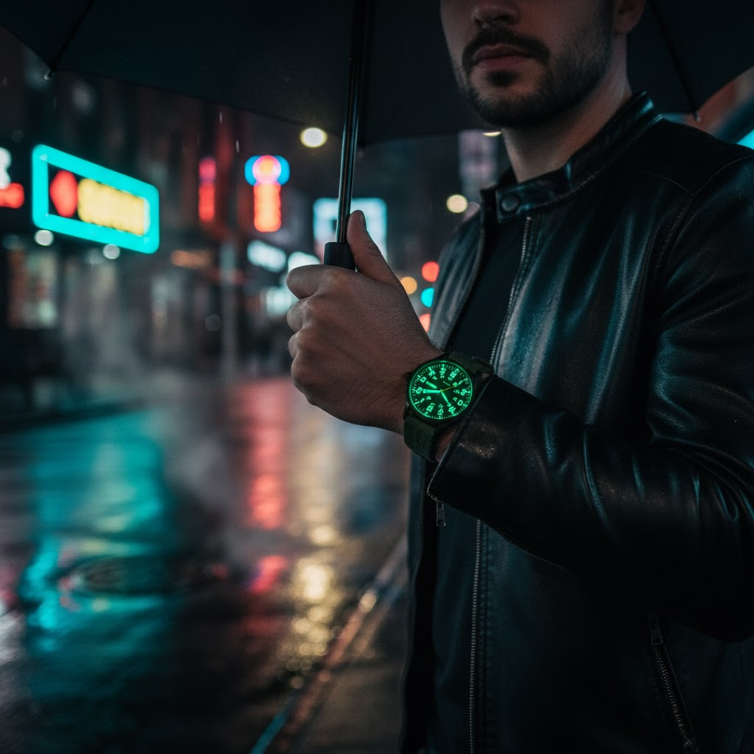 ShadowTime | Militaire Horloge – Luminescente Precisie voor Avonturen en Nacht