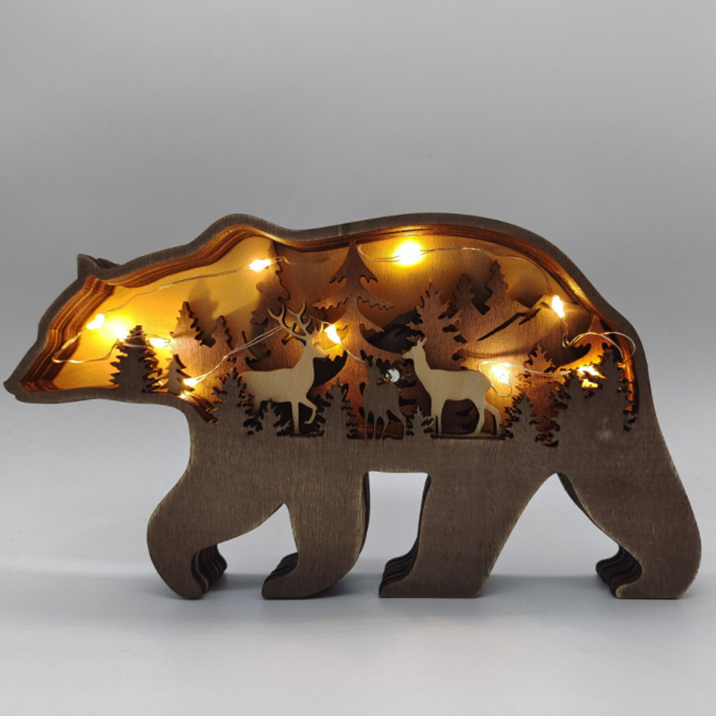 Creatieve Houten Bosdieren Decoratie - Handgemaakte Wanddecoratie