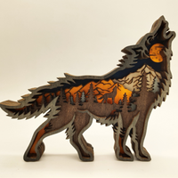 Creatieve Houten Bosdieren Decoratie - Handgemaakte Wanddecoratie