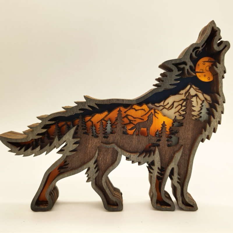 Creatieve Houten Bosdieren Decoratie - Handgemaakte Wanddecoratie