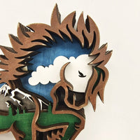 Creatieve Houten Bosdieren Decoratie - Handgemaakte Wanddecoratie