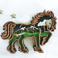 Creatieve Houten Bosdieren Decoratie - Handgemaakte Wanddecoratie