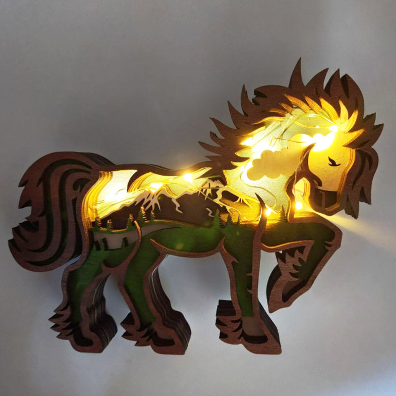 Creatieve Houten Bosdieren Decoratie - Handgemaakte Wanddecoratie