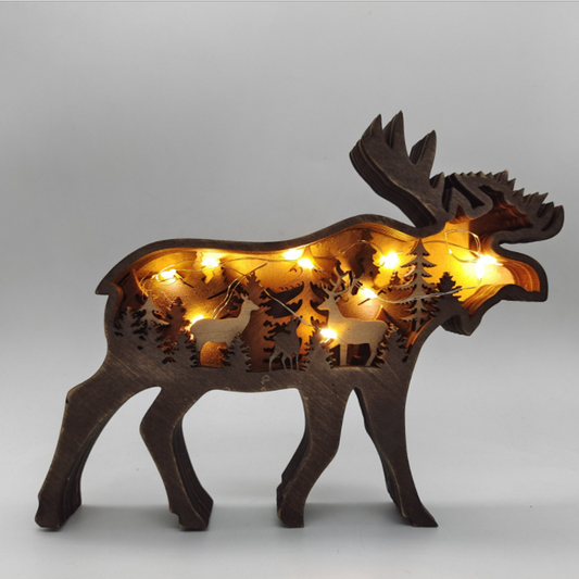 Creatieve Houten Bosdieren Decoratie - Handgemaakte Wanddecoratie