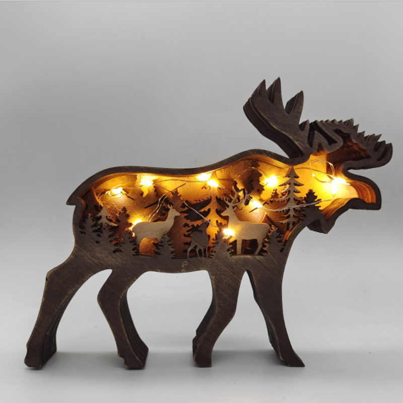 Creatieve Houten Bosdieren Decoratie - Handgemaakte Wanddecoratie