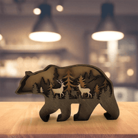 Creatieve Houten Bosdieren Decoratie - Handgemaakte Wanddecoratie
