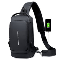 Diefstalbestendige schoudertas met USB-oplaadpoort