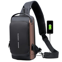 Diefstalbeveiligde schoudertas met USB-oplaadpoort