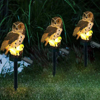 OwlGlow Zonne- tuinlamp | Autonome LED-buitenverlichting | Geïntegreerde schemersensor | IP65 Weerbestendig | 45cm Grondpen | Decoratieve Uilen-uitvoering
