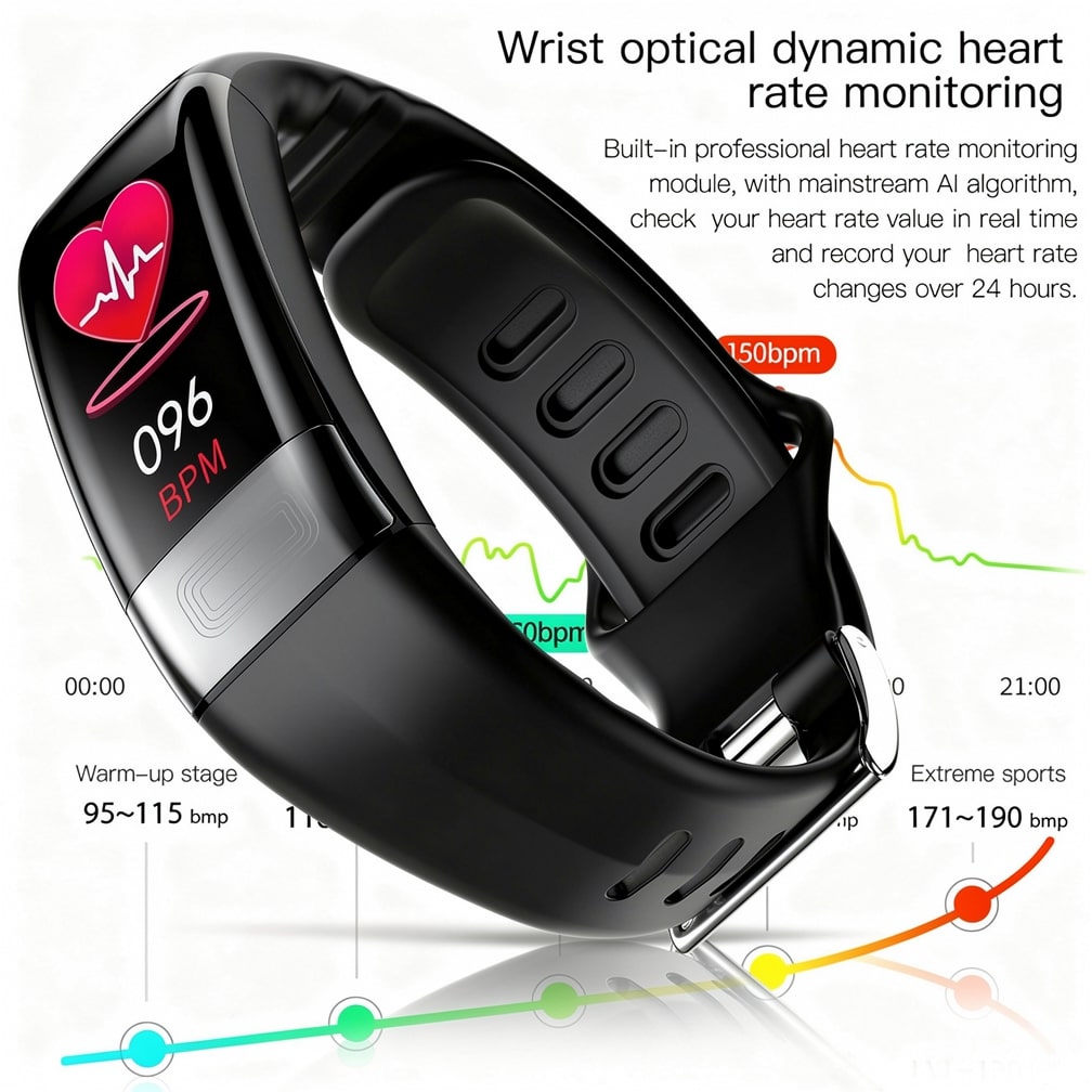Smartwatch met EKG, Hartslag, Bloeddruk & Slaaptracking voor Dames en Heren | Fitness Tracker | Vitaro