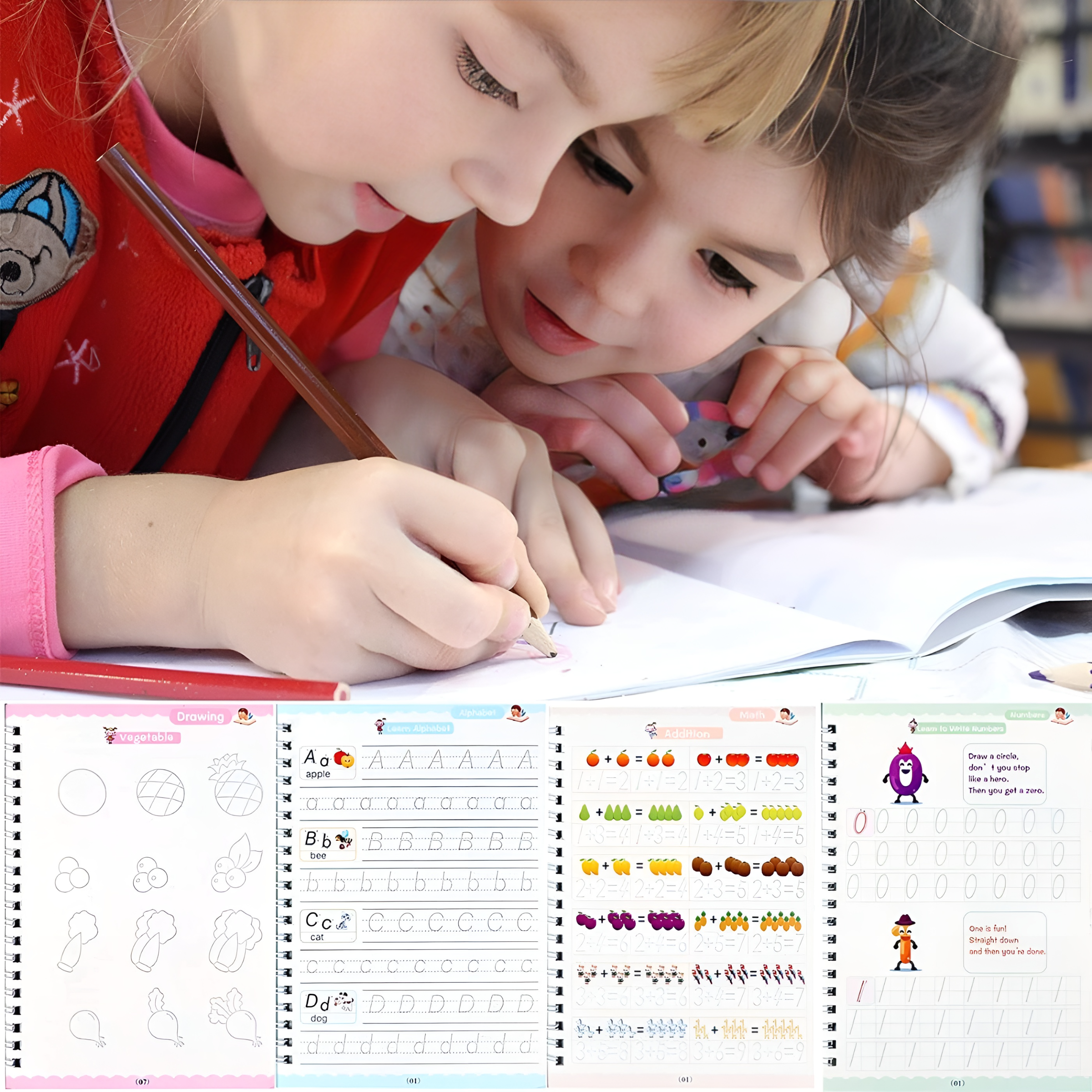Traceerboek Set | Leren en Plezier voor Kinderen | 4 Boeken & Pen