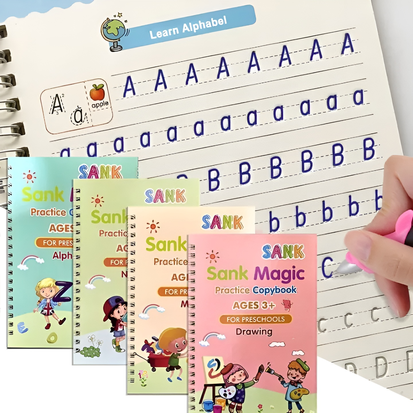 Traceerboek Set | Leren en Plezier voor Kinderen | 4 Boeken & Pen