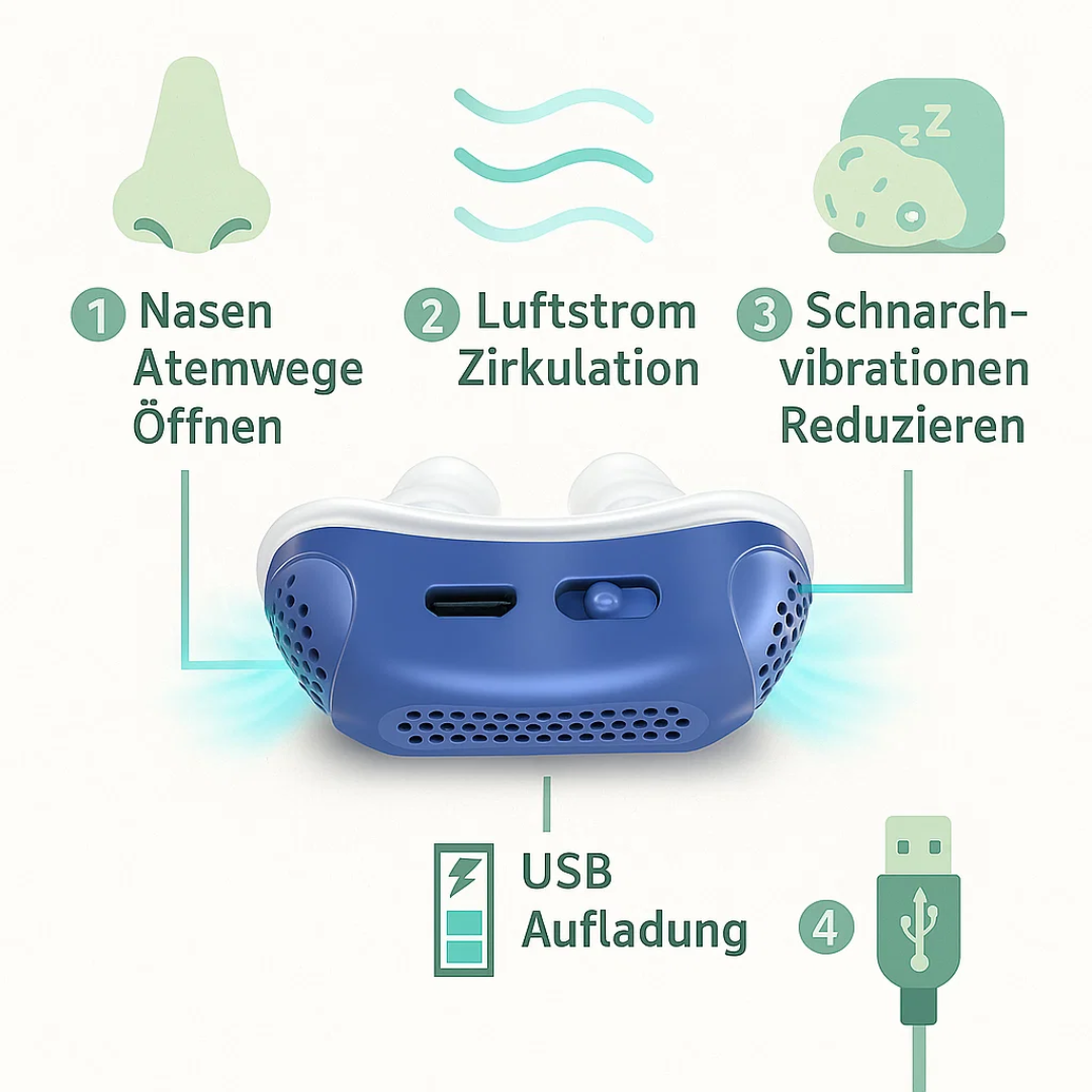 SnoreFree | Micro-CPAP Slaapapneu-apparaat voor Reizen & Anti-Snurken