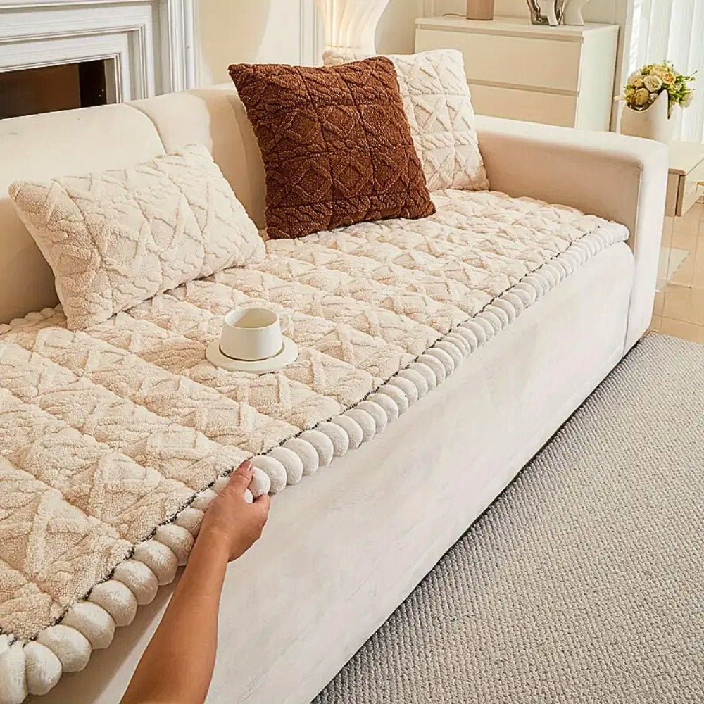 Knuffelige Sherpa Pluche Sofa Beschermhoes